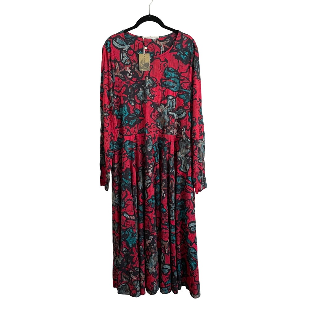 NWT Peruvian Connection Ravenwood Dress Ruby Red Pima Cotton XXL Lagenlook Artsy - Picture 2 of 9